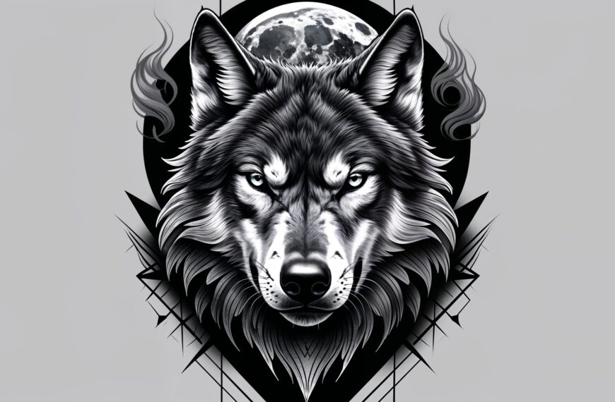 Tattoo mit einem Wolfskopf