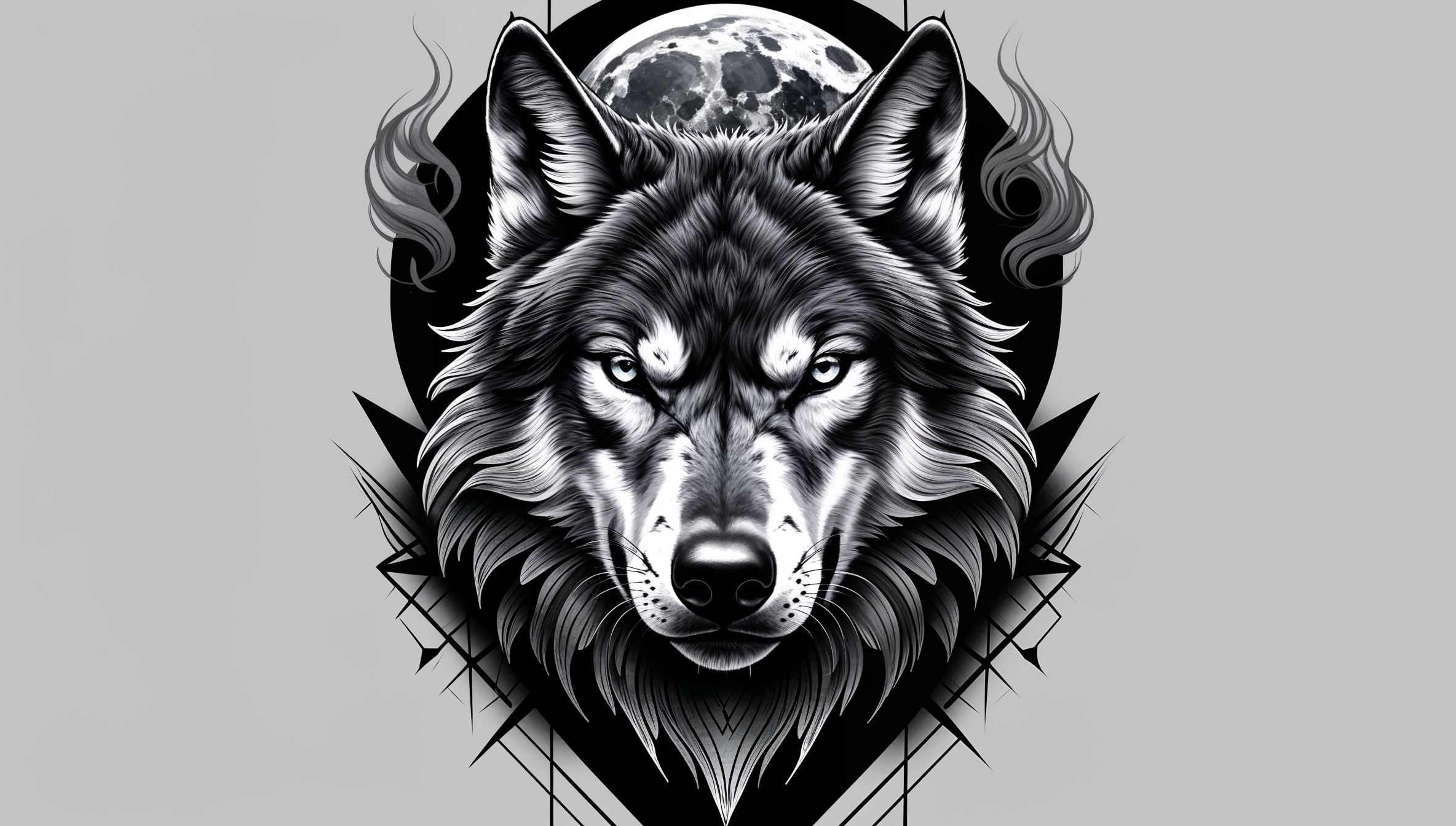 Tattoo mit einem Wolfskopf
