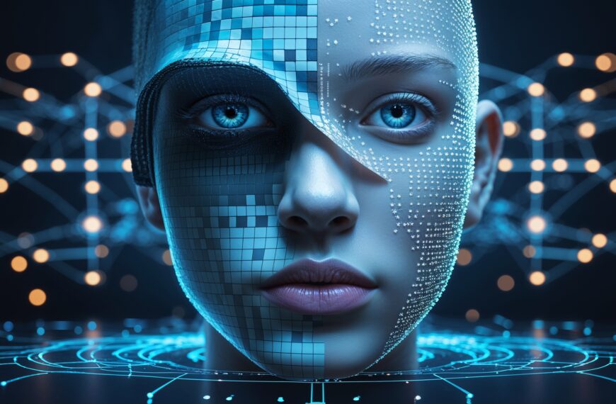 Ein futuristische KI-Bild mit einem Gesicht