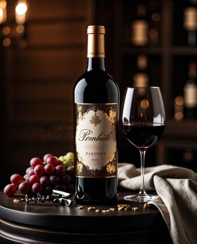 A premium bottle of red wine elegantly dis 0 48687911-7719-4ba0-b8b7-1c2211bc3185