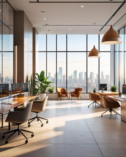 A spacious modern office with a sleek mini 0 f2212286-5fc5-4679-877a-d92546ab68bd