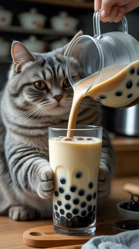 Leonardo Phoenix 10 7 Pouring Milk Tea into a GlassPromptA chu 0