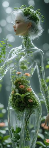 Leonardo Phoenix 10 A luminous transparent glass woman and man 2