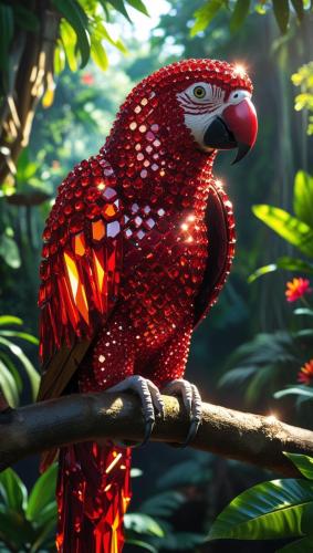 Leonardo Phoenix 10 A stunning parrot entirely made of fiery r 0