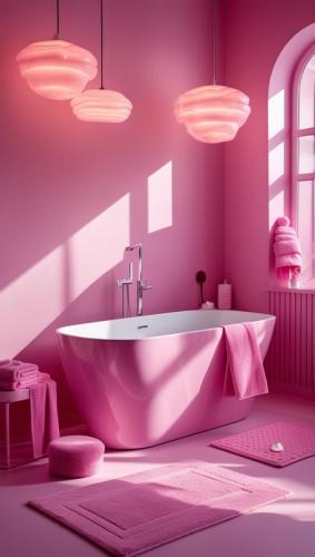 Leonardo Phoenix 10 A vibrant and playful bathroom scene domin 0